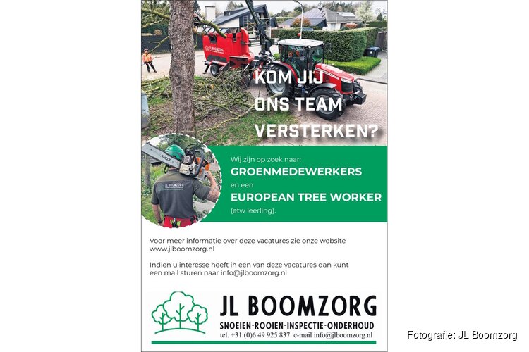 Werken in de boomzorg bij JL Boomzorg